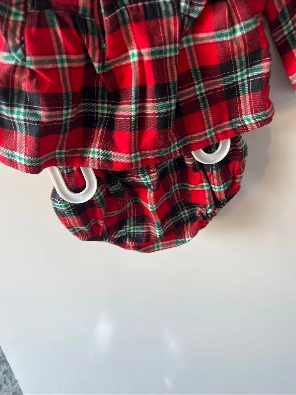 Cat & Jack Red Green Plaid Baby Matching Set